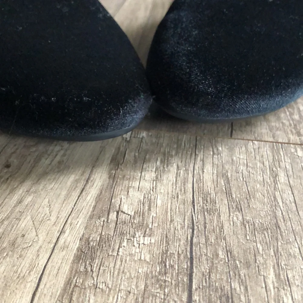 Birdies Phoebe Velvet Faux Fur Black Mules 7.5 - Picture 9 of 10